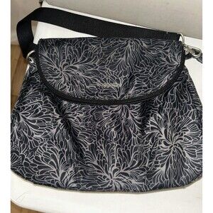Baggallini Black Gray Floral Crossbody Bag Midnight Blossom Amanda